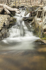 Misty Woodland Waterfall