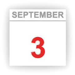 September 3. Day on the calendar.