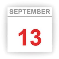 September 13. Day on the calendar.