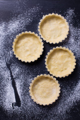 Dough on black background