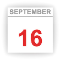 September 16. Day on the calendar.