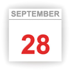 September 28. Day on the calendar.