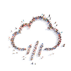 People in the form of clouds.