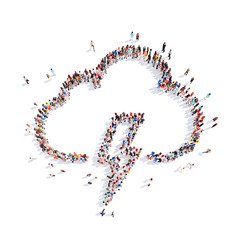 People in the form of clouds.