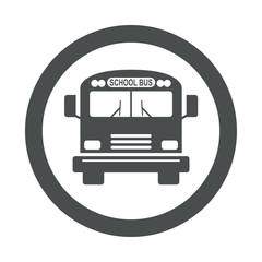Icono redondo school bus gris