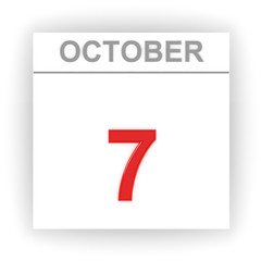 October 7. Day on the calendar.