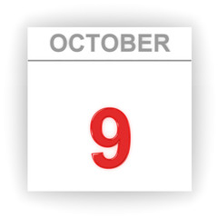 October 9. Day on the calendar.