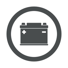 Icono redondo bateria electrica gris