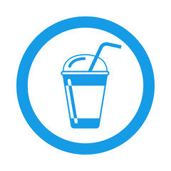 Icono redondo batido azul