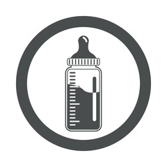 Icono redondo biberon gris