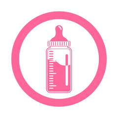 Icono redondo biberon rosa