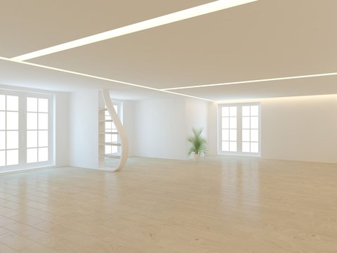 white empty interior concept