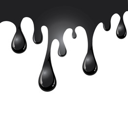 Vector of Dripping black oil or ink for background