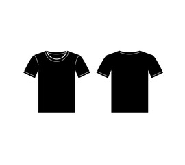 Vector of men black t-shirt template. Front and back