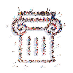 people in the form of ancient columns.