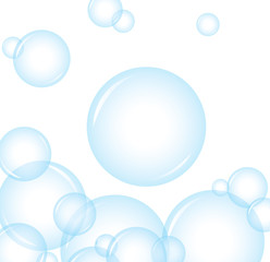 Vector of Blue soap bubbles for background