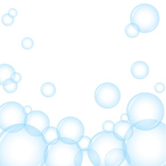 Vector of Blue soap bubbles for background