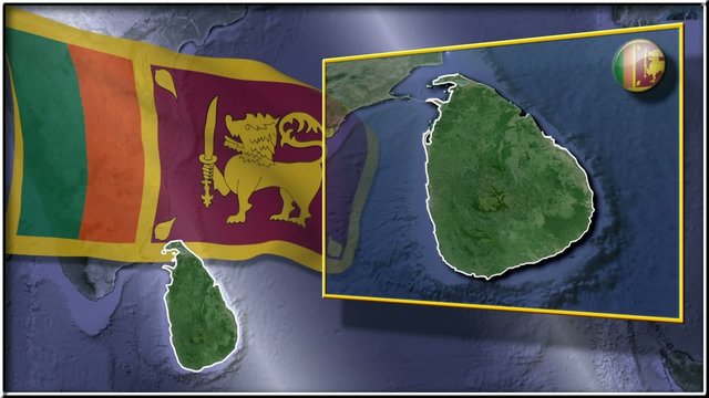 Sri Lanka flag and map animation FULL-HD