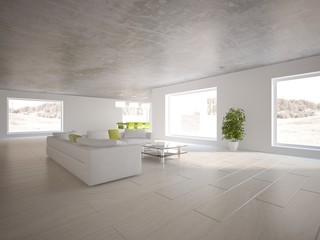 white 3d interior design