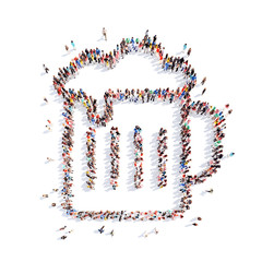 people in the form of a glass  beer.