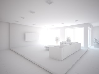 Obraz na płótnie Canvas grey interior concept-3d rendering