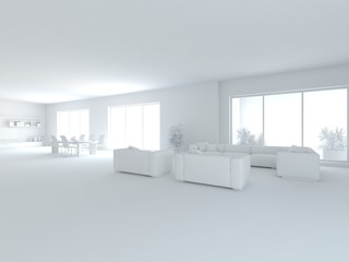 Fototapeta na wymiar grey interior concept-3d rendering