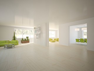 white 3d interior design