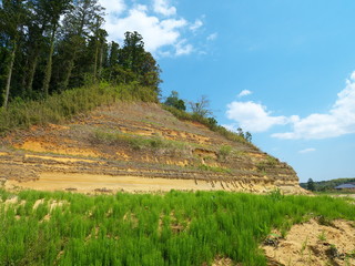 地層と青空