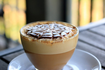 Vintage latte art coffee
