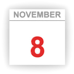November 8. Day on the calendar.
