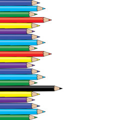 Vector of colored wooden pencils for background
