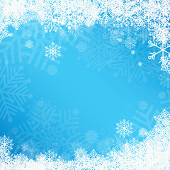 Naklejka na ściany i meble Background snowflakes blue