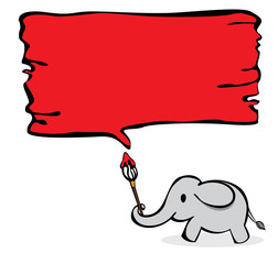 Vector of Elephant with paintbrush
