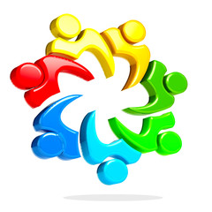 3D teamwork meeting logo 