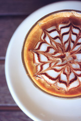 Vintage latte art coffee