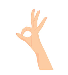 Vector of beautiful Woman's hand making OK sign
