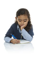 Cute Young Girl Writing