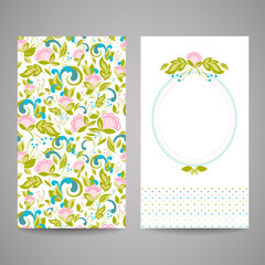 Invitation cards with abstract flowers for your design.