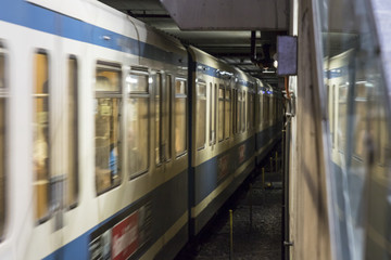 Munich subway in motion
