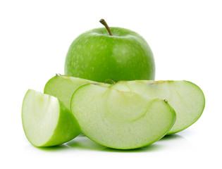 green apple on over white background
