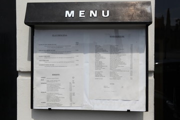 menu outside