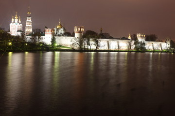 Naklejka premium churches in Novodevichy Convent monastery, Moscow
