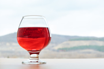 Red wine in a glass