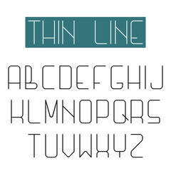 Modern font, alphabet of thin line letter, high web collection