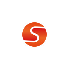 S letter sun symbol logo, mockup technology icon