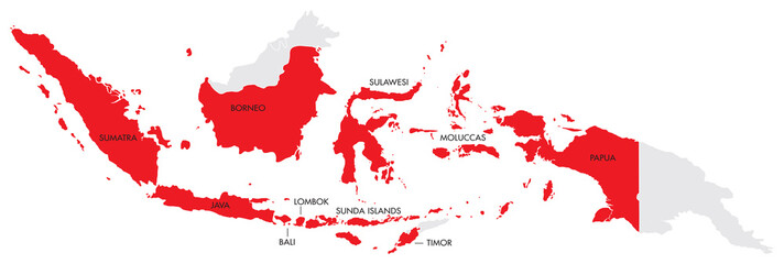 Map of Indonesia with Provinces