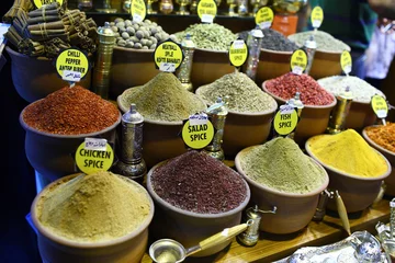Crédence de cuisine en verre imprimé moyen-Orient Spice Bazaar in Istanbul Turkey