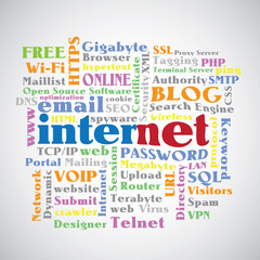 Fototapeta premium Internet Word Vector