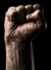 Male clenched fist. Aggression