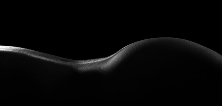 Body scape of woman lower back and buttock artistic conversion